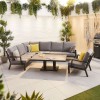 Nova Garden Furniture Vogue Grey Frame Corner Dining Set with Rising Table & Armchair