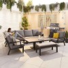 Nova Garden Furniture Vogue Grey Frame Corner Dining Set with Rising Table &amp; Armchair &amp; Bench