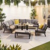 Nova Garden Furniture Vogue Grey Frame Corner Dining Set with Rising Table &amp; Armchair &amp; Bench