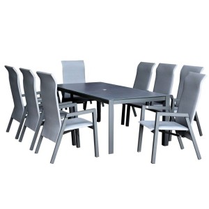 Nova Garden Furniture Venice Grey Frame 8 Seat Rectangular Dining Set Nova Garden Furniture Venice Grey Frame 8 Seat Rectangular Dining Set