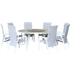 Nova Garden Furniture Venice White Frame 8 Seat Round Dining Set Nova Garden Furniture Venice White Frame 8 Seat Round Dining Set