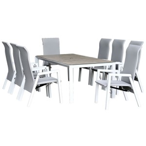Nova Garden Furniture Venice White Frame 8 Seat Rectangular Dining Set Nova Garden Furniture Venice White Frame 8 Seat Rectangular Dining Set