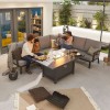 Nova Garden Furniture Vogue Grey Frame Corner Dining Set with Firepit Table