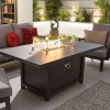 Nova Garden Furniture Vogue Grey Frame 3 Seat Sofa Dining Set with Firepit Table