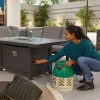 Nova Garden Furniture Vogue Grey Aluminium 3 Seat Sofa Dining Set with Firepit Table & Bench