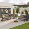 Nova Garden Furniture Vogue Grey Frame Corner Dining Set with Firepit Table