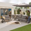 Nova Garden Furniture Vogue Grey Frame Corner Dining Set with Firepit Table