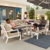 Nova Garden Furniture Vogue White Frame Corner Dining Set with Rising Table & Armchair & Bench