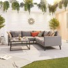 Nova Outdoor Fabric Light Grey Bliss Aluminium Corner Sofa Set with Coffee Table