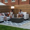 Nova Garden Furniture Albany Square Dark Grey Gas Firepit Coffee Table with Wind Guard