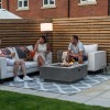 Nova Garden Furniture Albany Square Light Grey Gas Firepit Coffee Table with Wind Guard