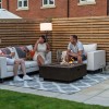 Nova Garden Furniture Albany Square Grey Gas Firepit Coffee Table with Wind Guard