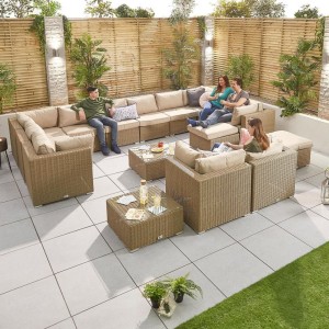 Nova Garden Furniture Chelsea Willow Rattan 5A Corner Sofa Set with Coffee Table Nova Garden Furniture Chelsea Willow Rattan 5A Corner Sofa Set with Coffee Table