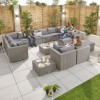 Nova Garden Furniture Chelsea White Wash Rattan 5A Corner Sofa Set with Coffee Table