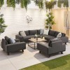 Nova Garden Furniture Tranquility Dark Grey Fabric Corner Sofa Set with 2 Lounge Chairs