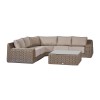 Nova Garden Furniture Luxor Willow Rattan 2A Corner Sofa Set with Square Coffee Table