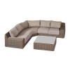 Nova Garden Furniture Luxor Willow Rattan 2A Corner Sofa Set with Square Coffee Table