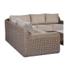 Nova Garden Furniture Luxor Willow Rattan 2A Corner Sofa Set with Square Coffee Table