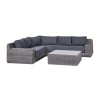 Nova Garden Furniture Luxor White Wash Rattan 2A Corner Sofa Set with Square Coffee Table