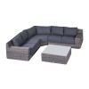 Nova Garden Furniture Luxor White Wash Rattan 2A Corner Sofa Set with Square Coffee Table