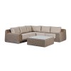 Nova Garden Furniture Luxor Willow Rattan 1A Corner Sofa Set with Square Coffee Table