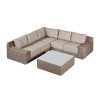 Nova Garden Furniture Luxor Willow Rattan 1A Corner Sofa Set with Square Coffee Table