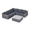 Nova Garden Furniture Luxor White Wash Rattan 1A Corner Sofa Set with Square Coffee Table