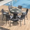 Nova Garden Furniture Henley Rattan Grey 6 Seat Round Bar Set with Parasol Hole