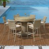 Nova Garden Furniture Henley Rattan Willow 6 Seat Round Bar Set with Parasol Hole