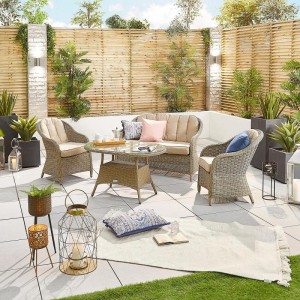 Nova Garden Furniture Isabella Willow Rattan 2 Seater Sofa Set with High Rise Coffee Table Nova Garden Furniture Isabella Willow Rattan 2 Seater Sofa Set with High Rise Coffee Table