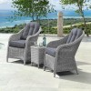 Nova Garden Furniture Isabella White Wash 3 Piece Rattan Lounge Set