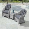 Nova Garden Furniture Isabella White Wash 3 Piece Rattan Lounge Set