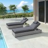 Nova Garden Furniture Rhodes White Wash Rattan Sun Lounger Set