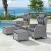 Nova Garden Furniture Skylar White Wash Rattan Reclining Armchair Lounge Set