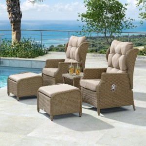 Nova Garden Furniture Skylar Willow Rattan Reclining Armchair Lounge Set Nova Garden Furniture Skylar Willow Rattan Reclining Armchair Lounge Set