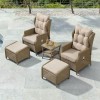 Nova Garden Furniture Skylar Willow Rattan Reclining Armchair Lounge Set