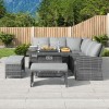 Nova Garden Cambridge Grey Rattan Corner Dining Set with Fire Pit Table