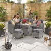 Nova Garden Furniture Ciara White Wash Rattan Compact Corner Dining Set with Rising Table