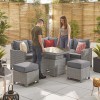 Nova Garden Furniture Ciara White Wash Rattan Compact Corner Dining Set with Rising Table