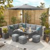 Nova Garden Furniture Cambridge Grey Rattan Left Hand Corner Dining Set