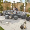 Nova Garden Furniture Cambridge Grey Rattan Left Hand Delux Corner Dining Set with Extending Table