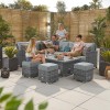 Nova Garden Cambridge Grey PE Synthetic Rattan Left Hand Corner Dining Set with Rising Table