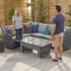 Nova Garden Cambridge Grey PE Synthetic Rattan Left Hand Corner Dining Set with Rising Table