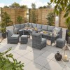 Nova Garden Furniture Cambridge Grey Rattan Left Hand Delux Corner Dining Set with Extending Table