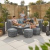 Nova Garden Furniture Cambridge Grey Rattan Right Hand Corner Dining Set with Rising Table