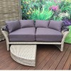 Signature Weave Garden Furniture Lily Natural Rattan Daybed with Canopy Hood