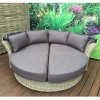 Signature Weave Garden Furniture Lily Natural Rattan Daybed with Canopy Hood
