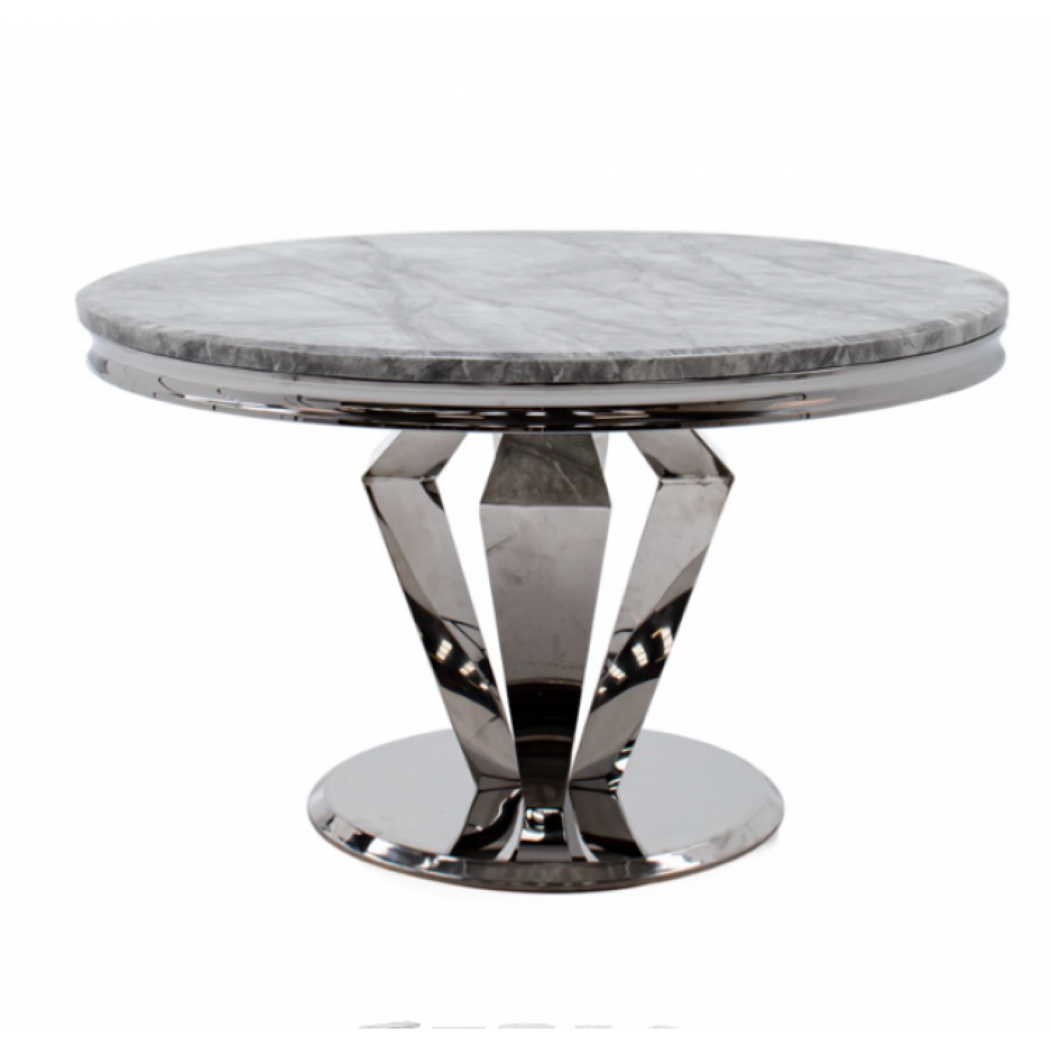 Vida Living Arturo Grey Marble And Chrome 130cm Round Dining Table Oak Furniture House