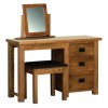 Devonshire Rustic Oak Furniture Single Pedestal Dressing Table RD25