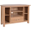 Divine True Oak Furniture Corner TV Unit with Drawer